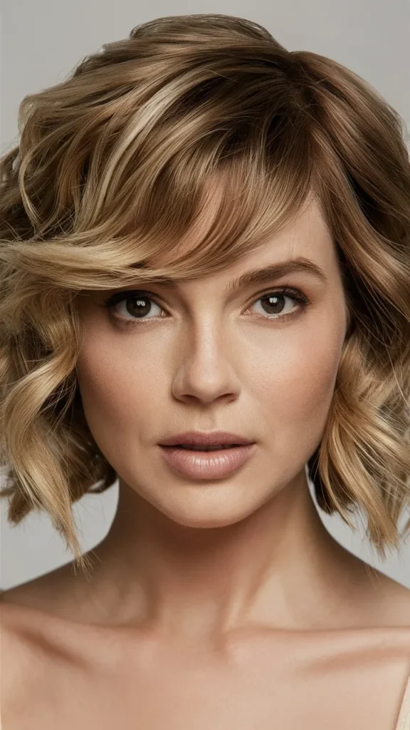 30+ Images of Wavy Short Hair Women with Bangs That Are Stylish and Trendy