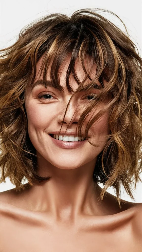 30+ Images of Wavy Short Hair Women with Bangs That Are Stylish and Trendy