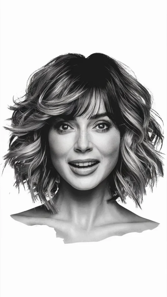 30+ Images of Wavy Short Hair Women with Bangs That Are Stylish and Trendy