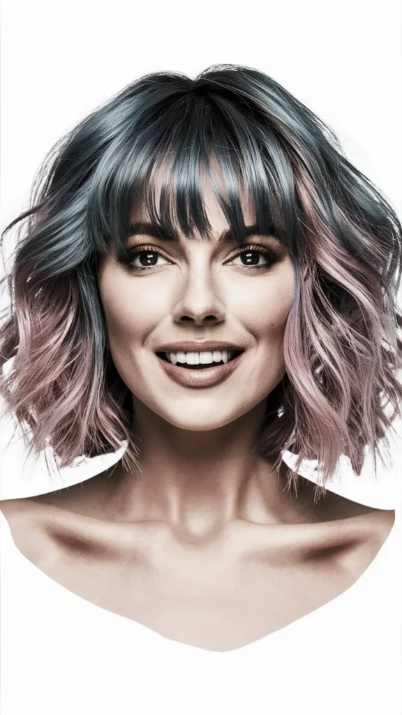 30+ Images of Wavy Short Hair Women with Bangs That Are Stylish and Trendy