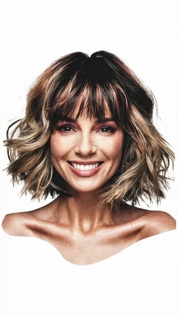 30+ Images of Wavy Short Hair Women with Bangs That Are Stylish and Trendy