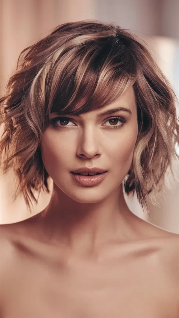 30+ Images of Wavy Short Hair Women with Bangs That Are Stylish and Trendy