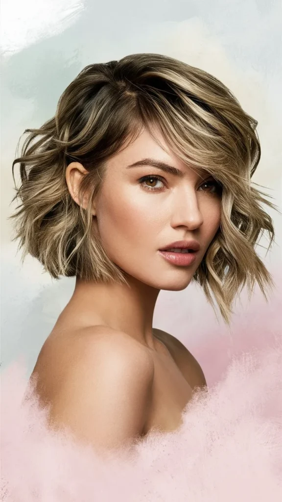 30+ Images of Wavy Short Hair Women with Bangs That Are Stylish and Trendy