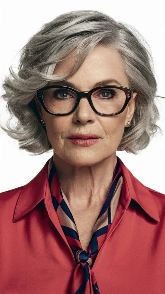 30+ Stunning Images of Short Hair for Older Women with Glasses and Wavy Styles