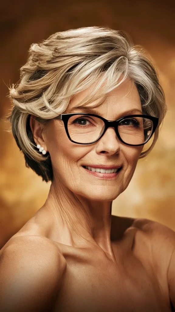 30+ Stunning Images of Short Hair for Older Women with Glasses and Wavy Styles