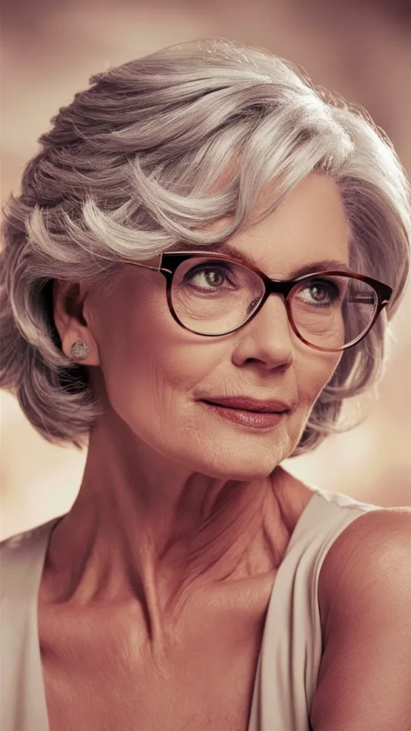 30+ Stunning Images of Short Hair for Older Women with Glasses and Wavy Styles