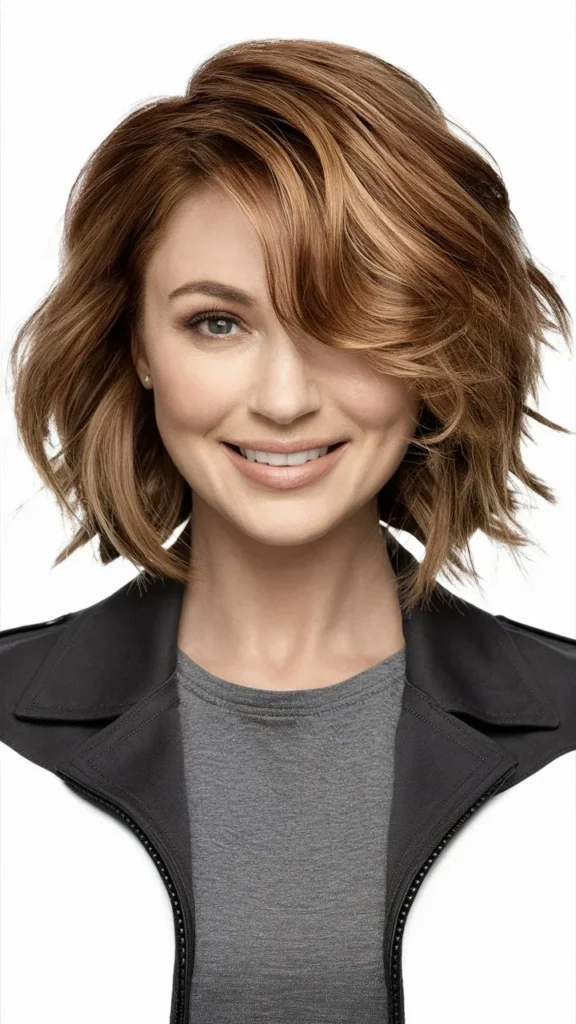 30+ Stunning Images of Short Wavy Hair with a Middle Part for Women