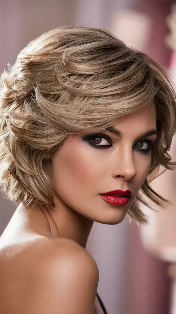 30+ Gorgeous Images of Short Wavy Hair with Layers for Women