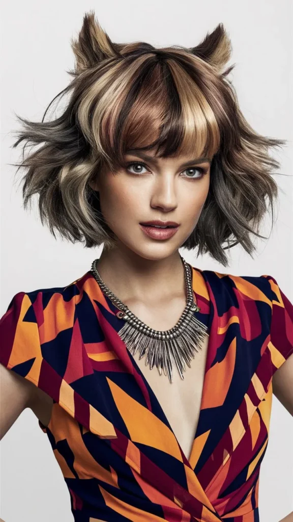 30+ Trendy Images of Short Wavy Wolf Cut Hairstyles for Women