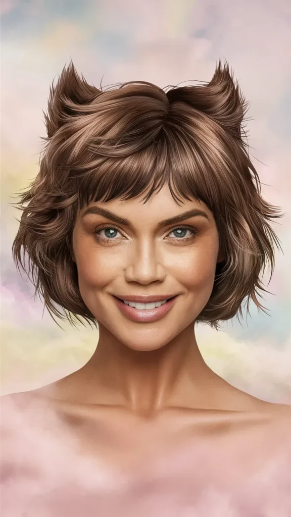 30+ Trendy Images of Short Wavy Wolf Cut Hairstyles for Women