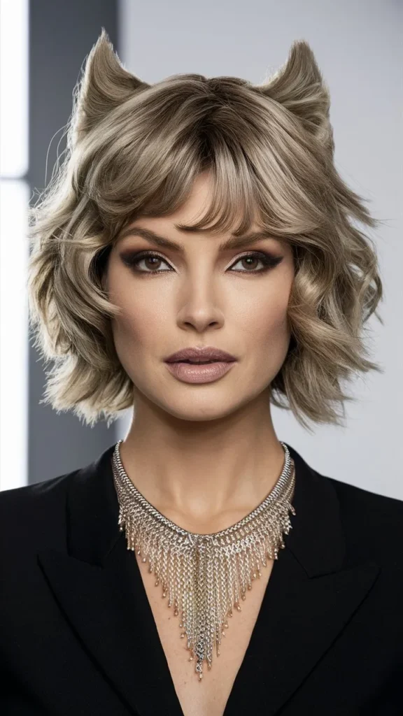 30+ Trendy Images of Short Wavy Wolf Cut Hairstyles for Women