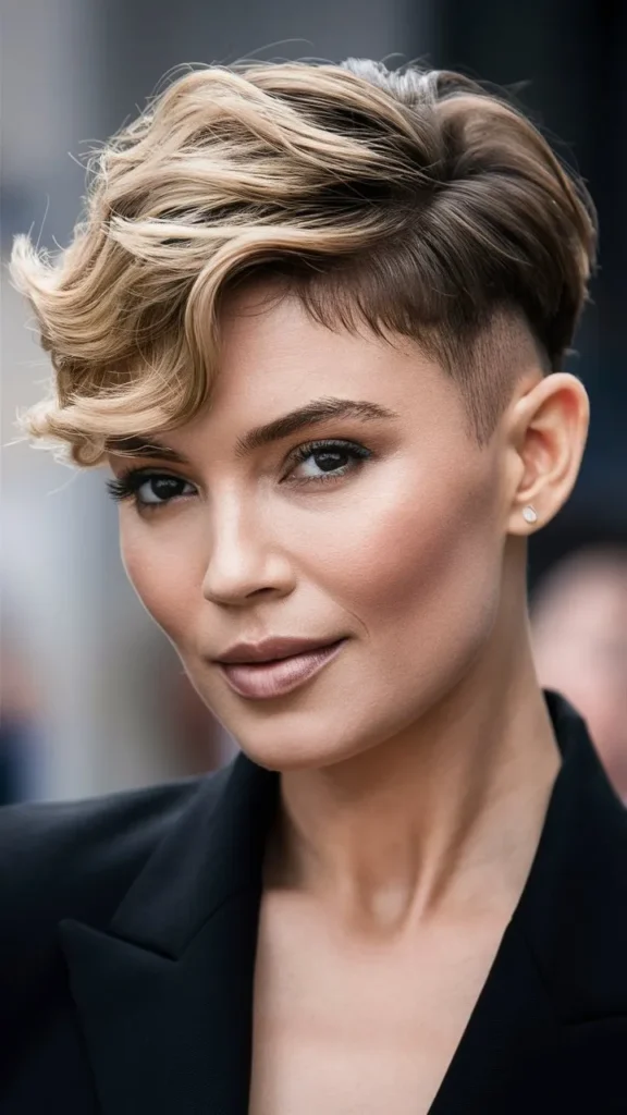 30+ Bold and Beautiful Images of Short Wavy Hair Pixie Undercut for Women