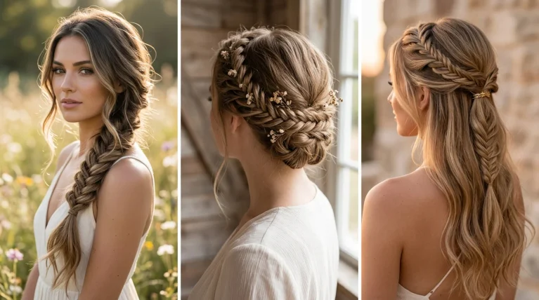 17 Easy Fishtail Braid Styles With a Dreamy Boho Aesthetic