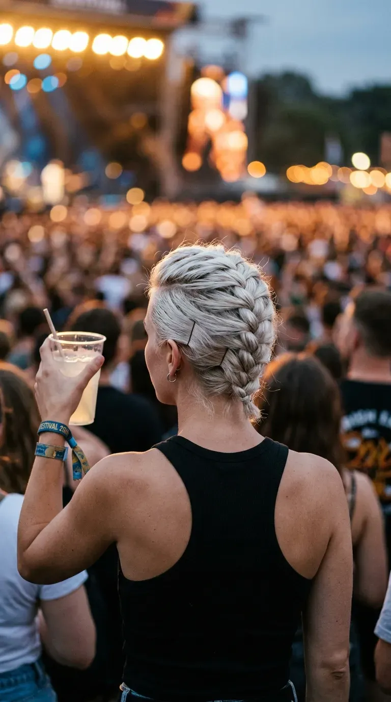 Neat cornrows braided straight back on a short tapered natural haircut