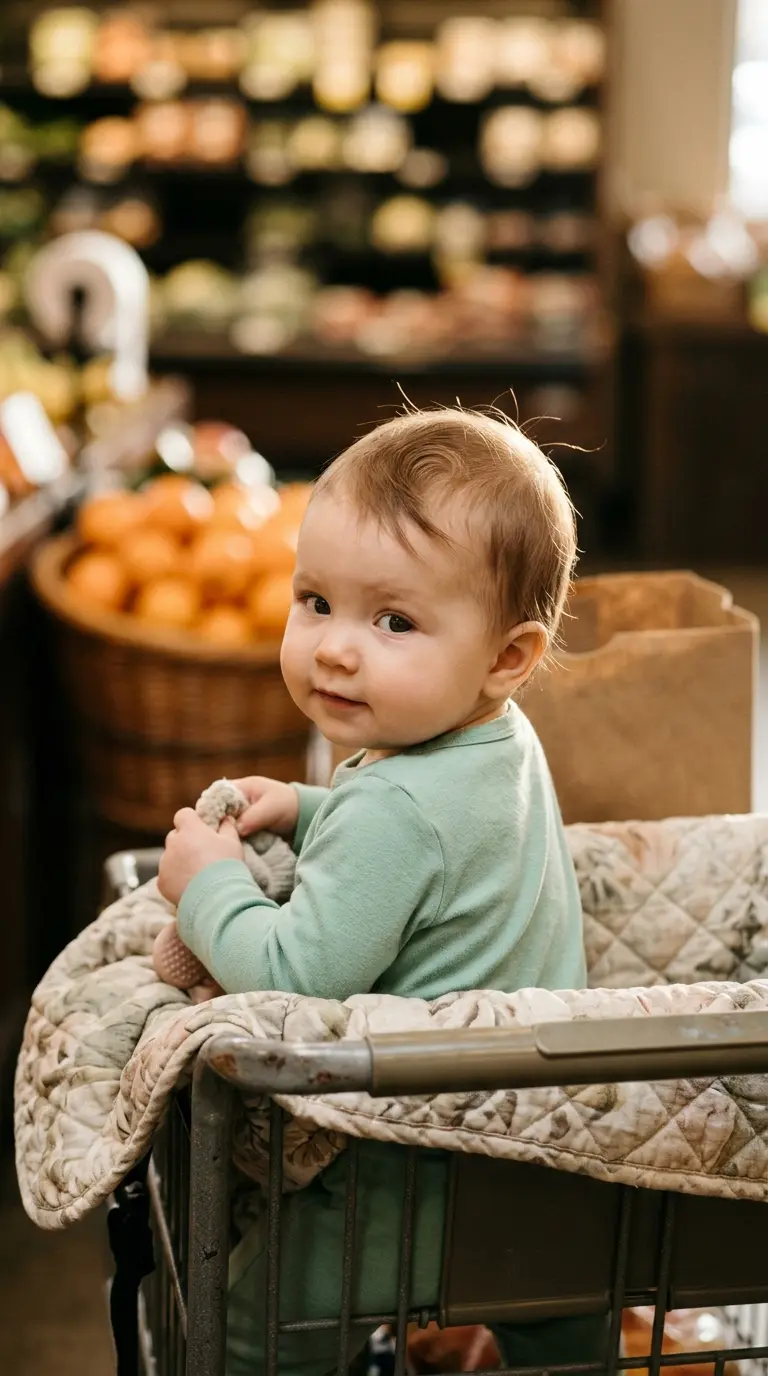 Side profile of a baby with a small front twist swept toward one ear