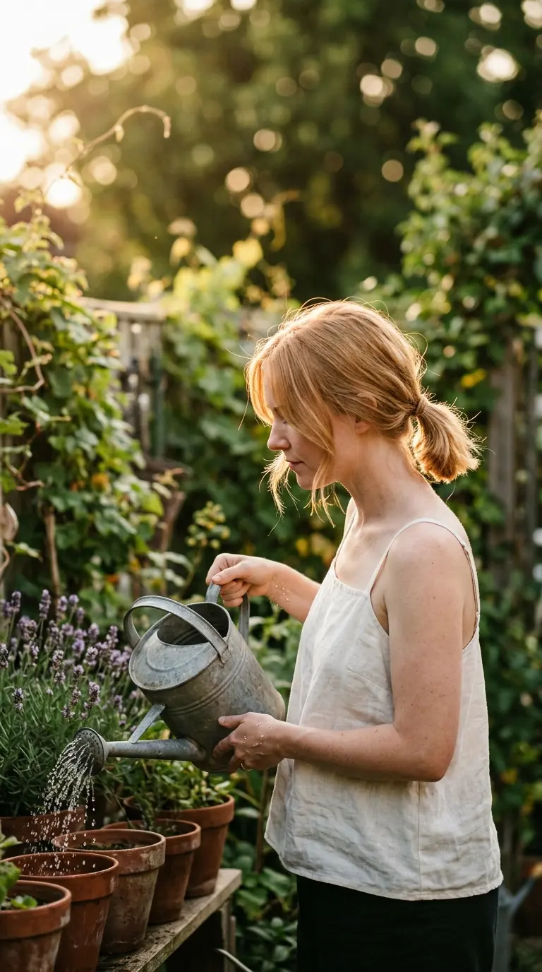 Three quarter view of strawberry blonde short low ponytail with a wrapped base