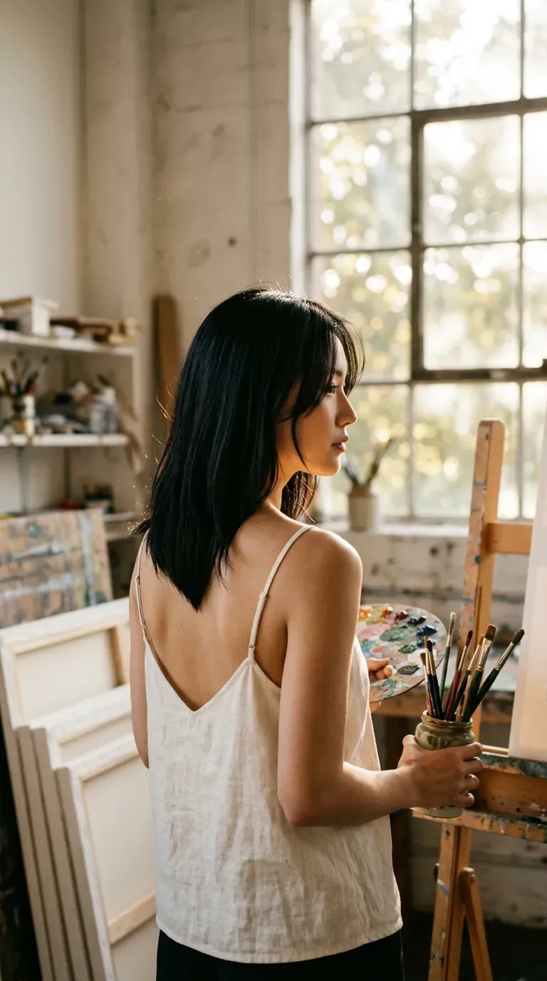 Side profile of stacked layers with a rounded back shape in a vineyard