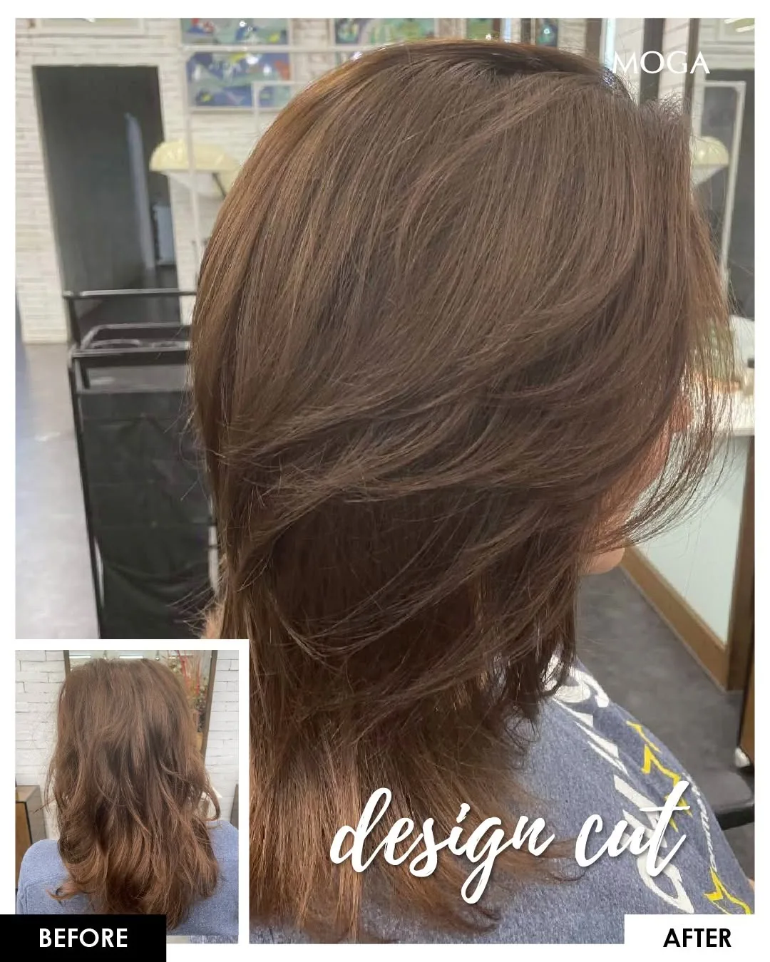Wolf lob medium hair with tousled texture and wispy layers